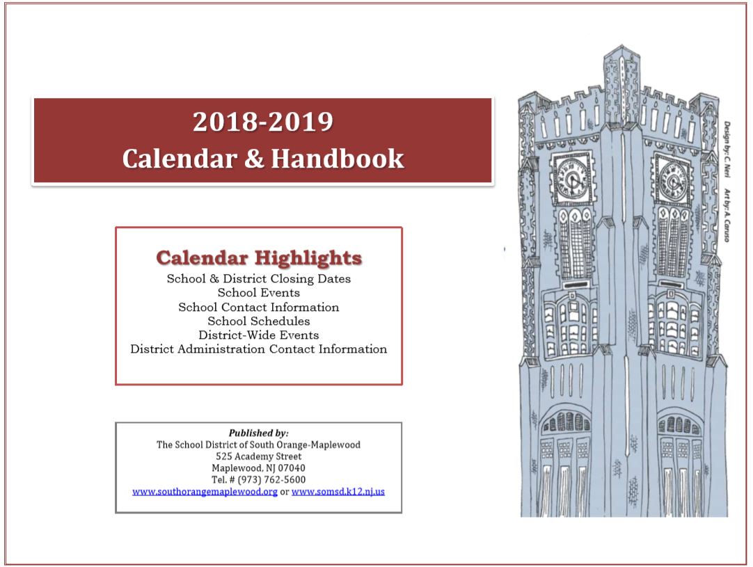 2018 - 2019 School Calendar and Handbook