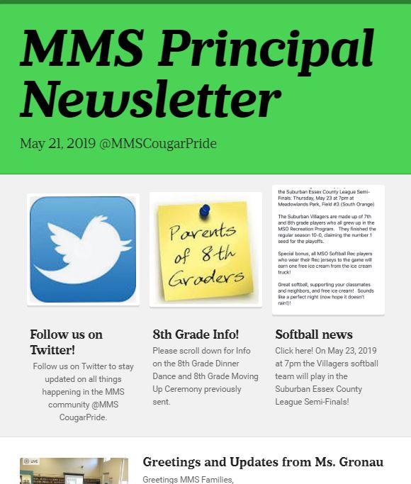 MMS Principal Newsletter