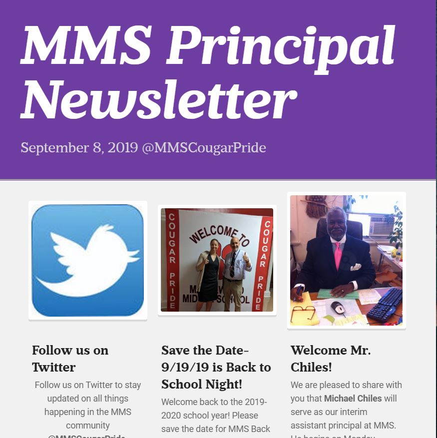 MMS Smore Newsletter - September 8 2019