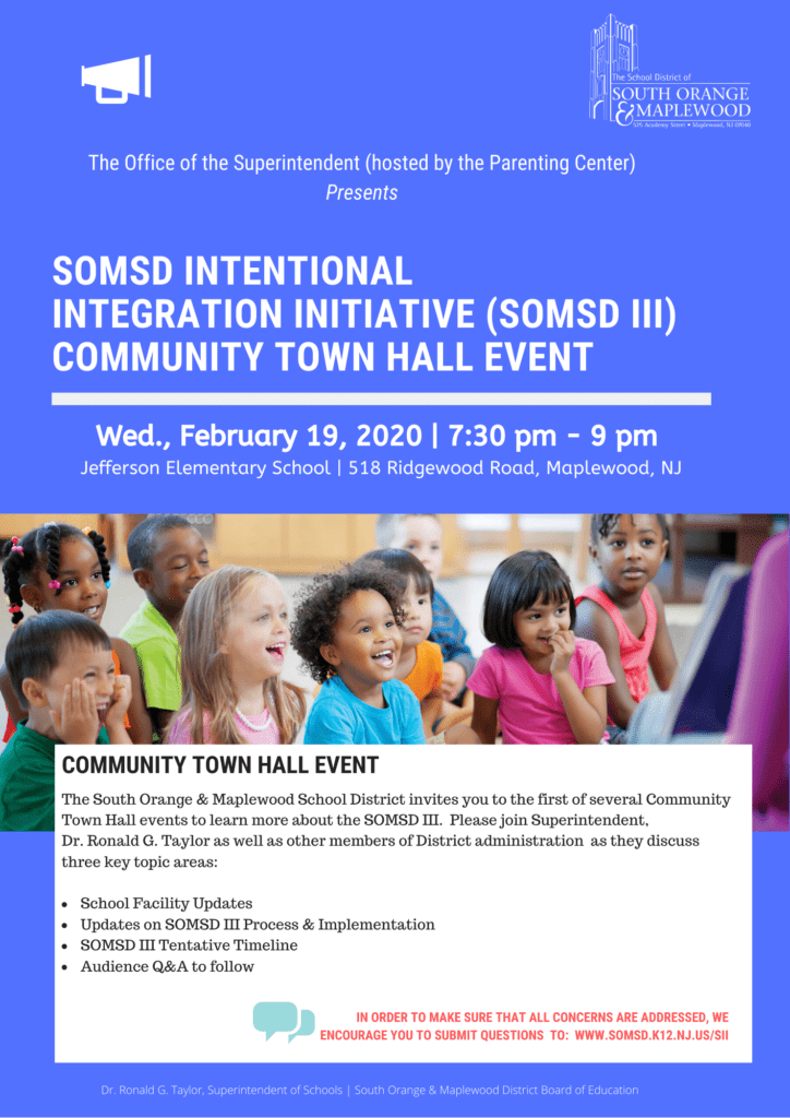SOMSD Intentional Integration Initiative Community Town Hall Event – Wed., February 19, 2020