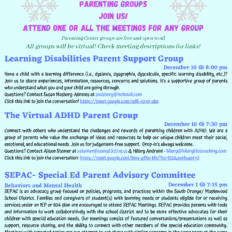 December 2020 Parenting Center Support Groups