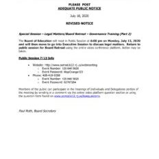 Revised Public Notice For 071320 BOE Meeting