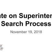 Superintendent Search Update - November 19 2018